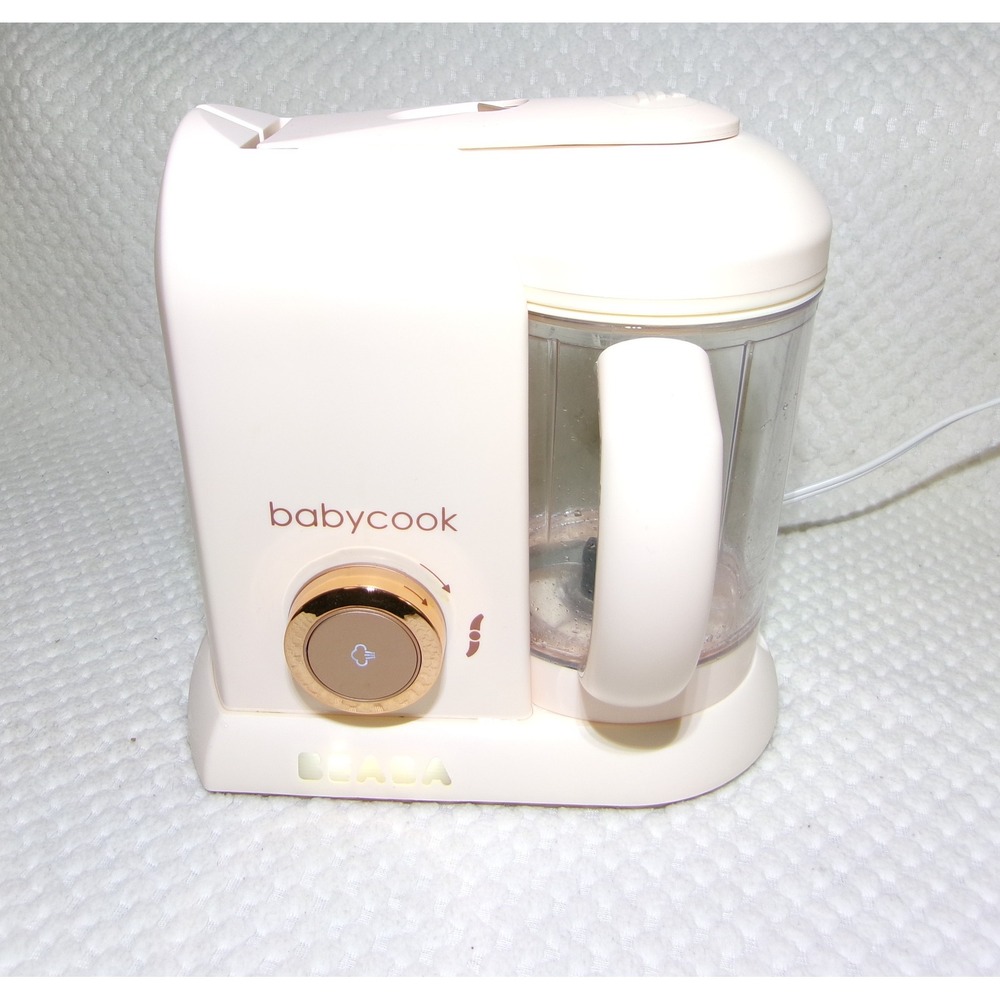 Beaba Babycook Solo 4-in-1 Baby Food‎ Maker Steam Cooker Blender Rose Gold White